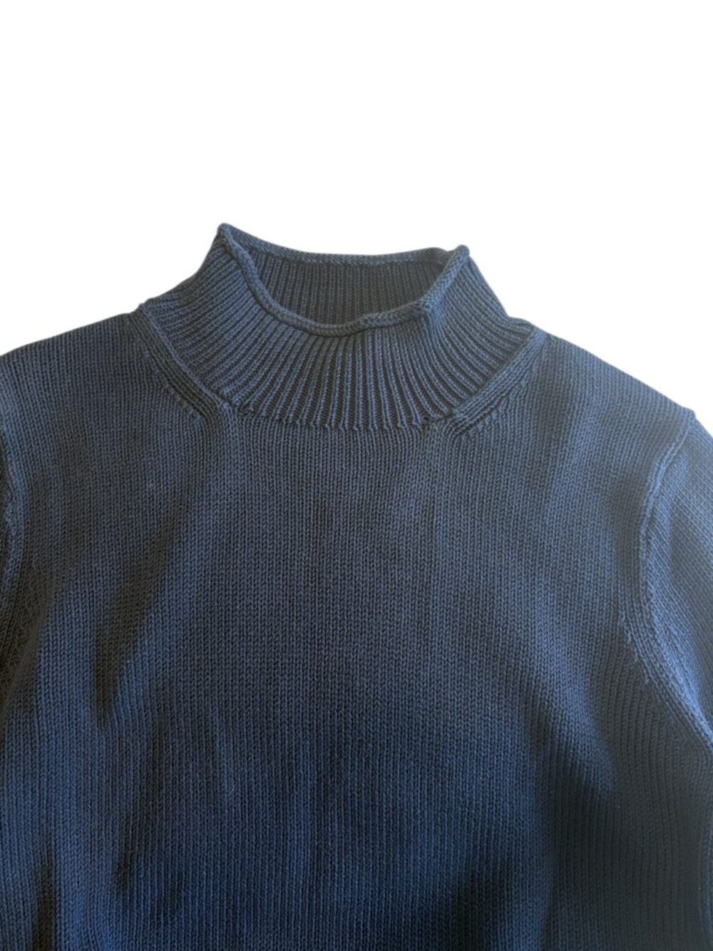 J. Crew New Heritage Rollneck Size Small Navy Fitted Cotton Preppy Nautical - Picture 4 of 8